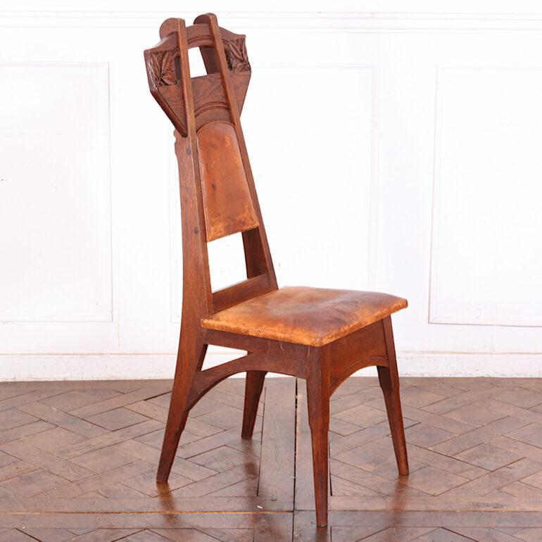 Henri Rapin Arts and Crafts Desk and Chair in Oak 4