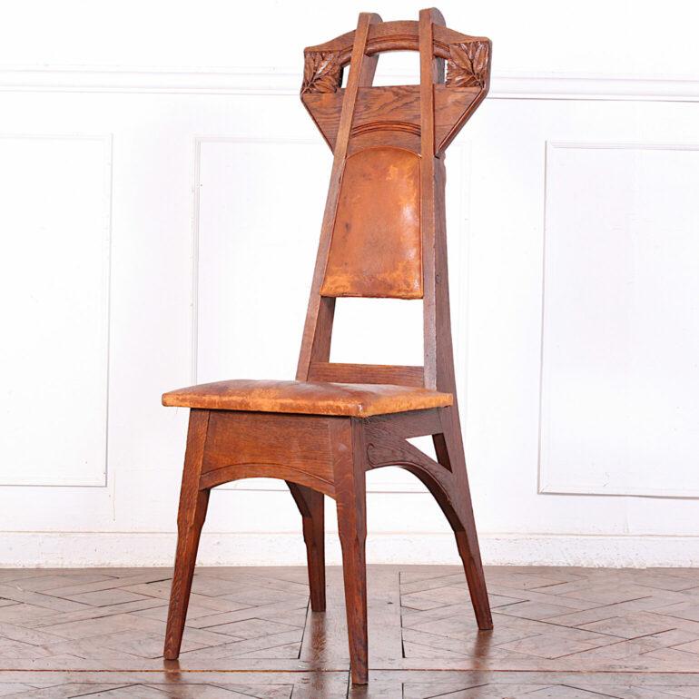 Henri Rapin Arts and Crafts Desk and Chair in Oak 6