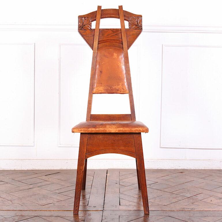 Henri Rapin Arts and Crafts Desk and Chair in Oak In Good Condition In Vancouver, British Columbia