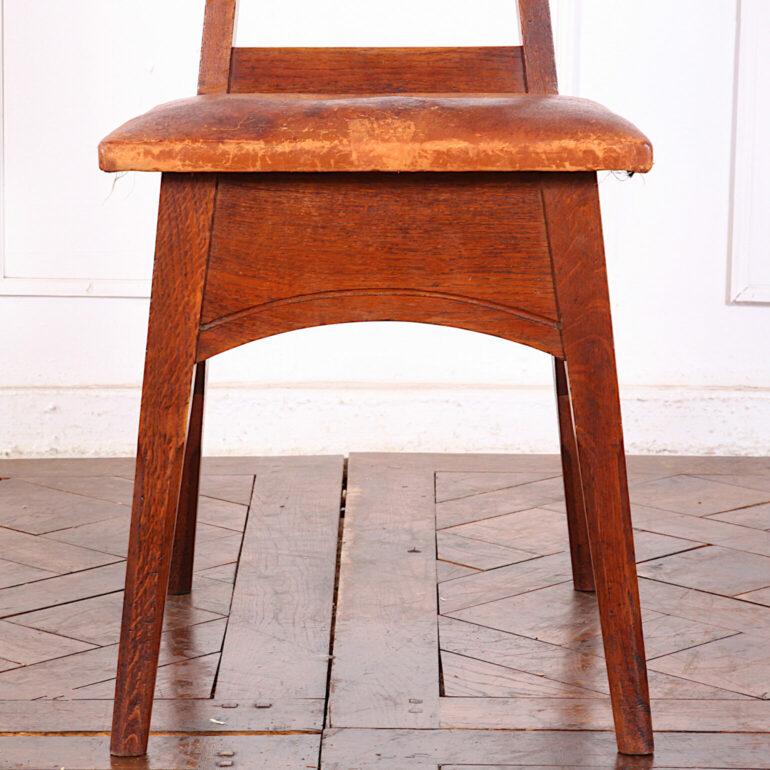 Early 20th Century Henri Rapin Arts and Crafts Desk and Chair in Oak