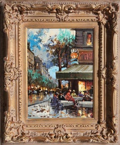 French Cafe, Oil Painting by Henri Renard