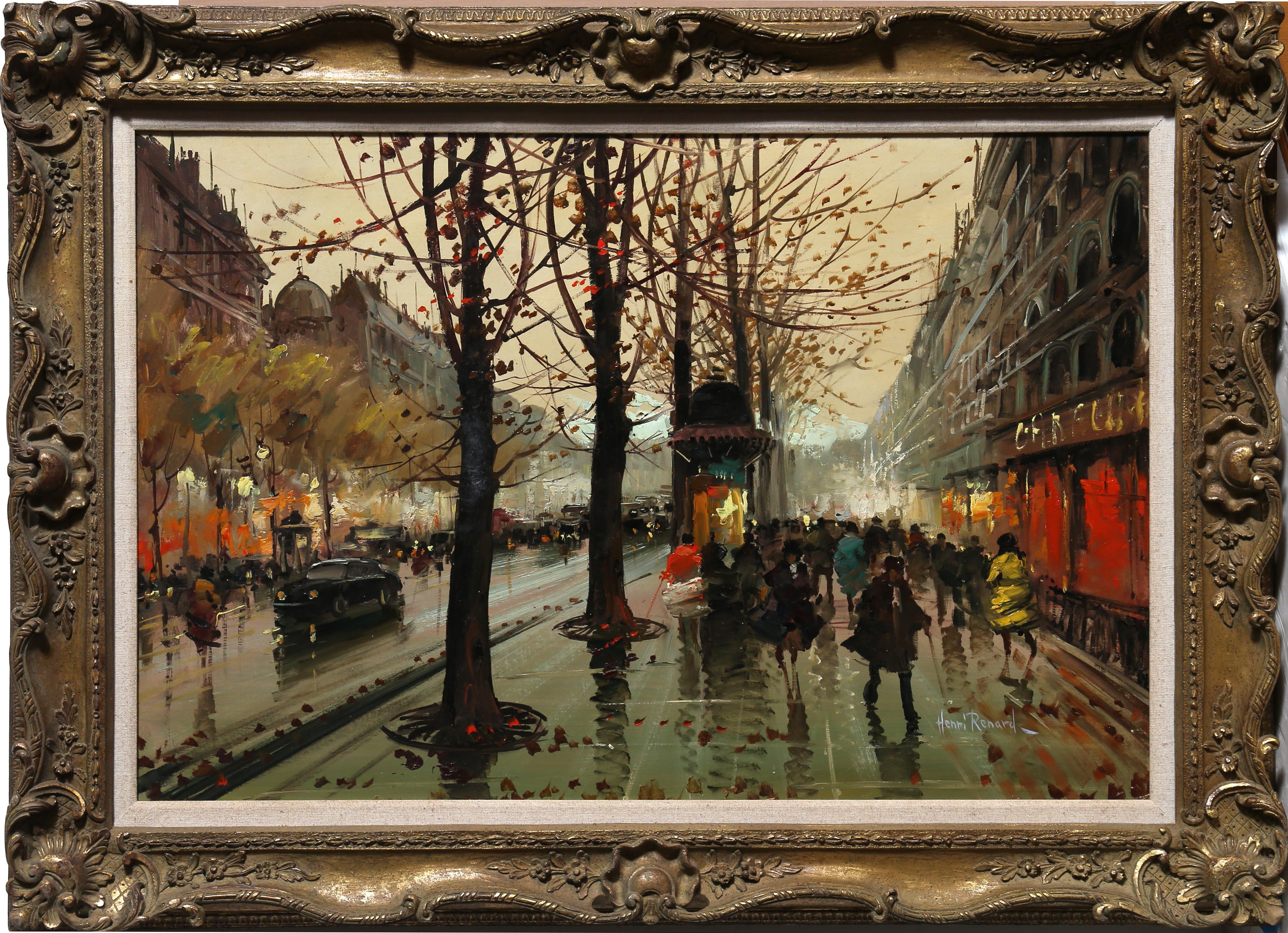 French Street Scene, Oil Painting by Henri Renard