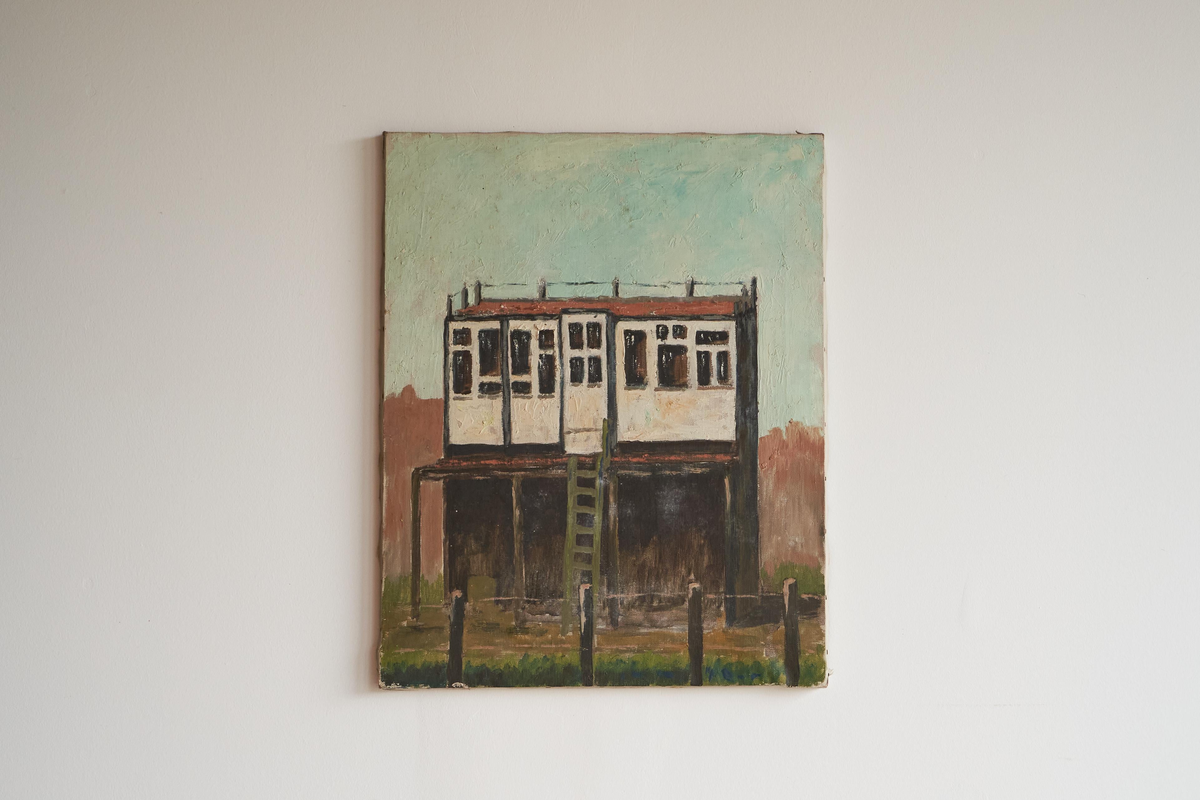 Henri (Rik) van Kogelenberg 'Flemish Dovecote' Naively Painted Oil on Canvas Belgium 1960s

This is a delightful and beautifully naively painted mid 20th century work by Henri (Rik) van Kogelenberg. It shows a quintessentially Belgian dovecote and