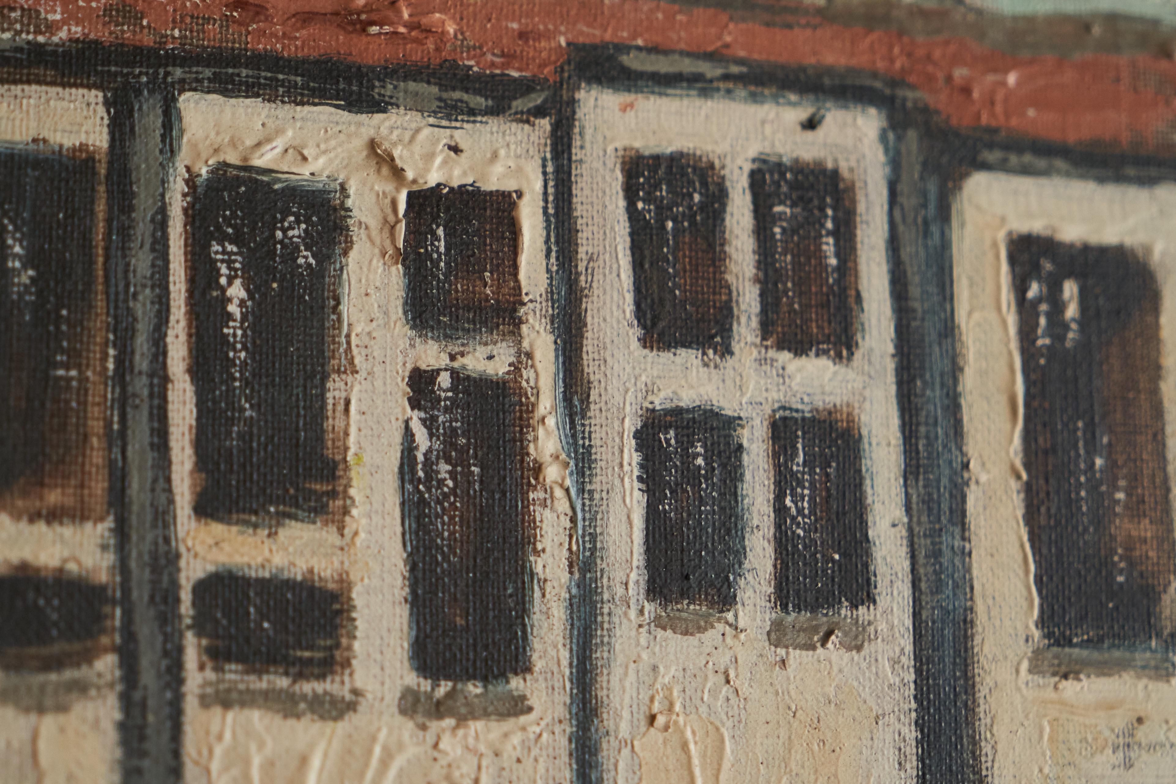 Paint Henri (Rik) van Kogelenberg 'Flemish Dovecote' Oil on Canvas Belgium 1960s For Sale