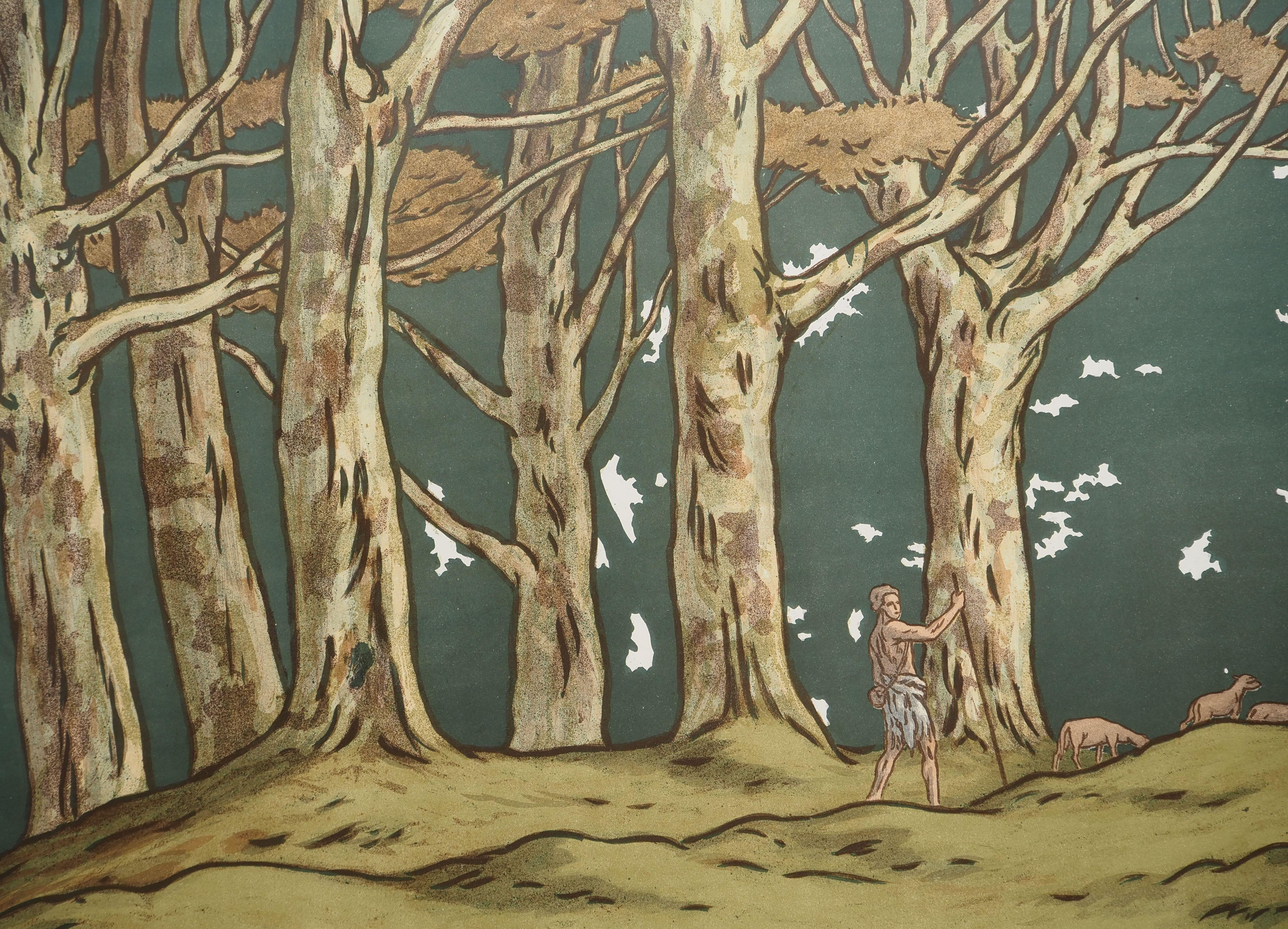 Art Nouveau: Età dell'oro, Vita tranquilla nella foresta - litografia originale in vendita 2