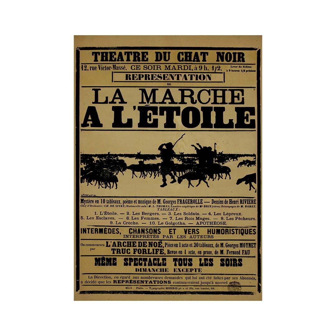 CIRCA 1895 Plakat La Marche à l'Étoile - Théâtre du Chat Noir - Henri Rivière im Angebot 2