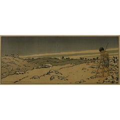 Circa 1920 color print "Bergers dans le désert" by Henri Rivière