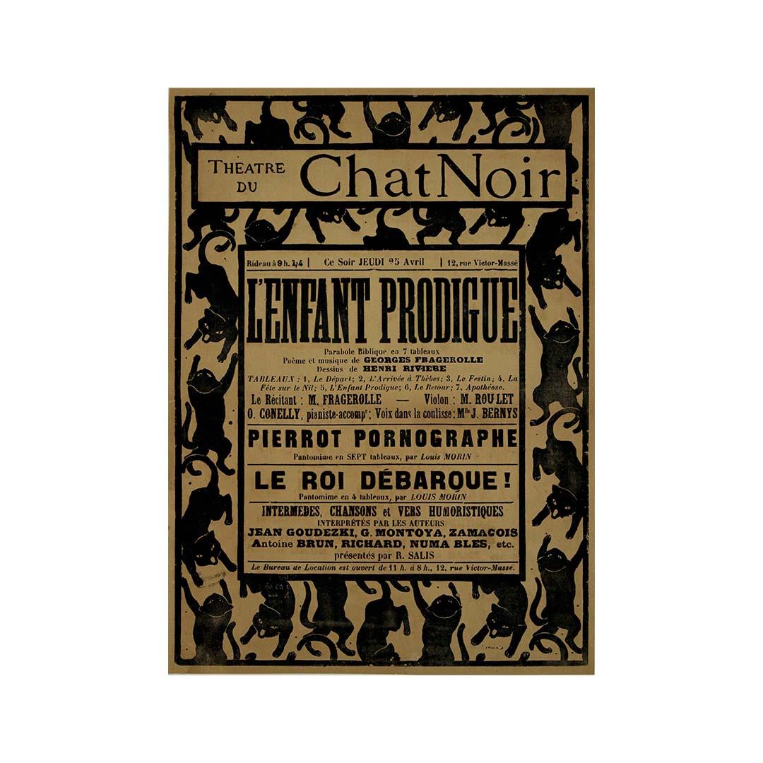 Création d'Henri Rivière vers 1895 pour le Théâtre du Chat Noir en vente 2