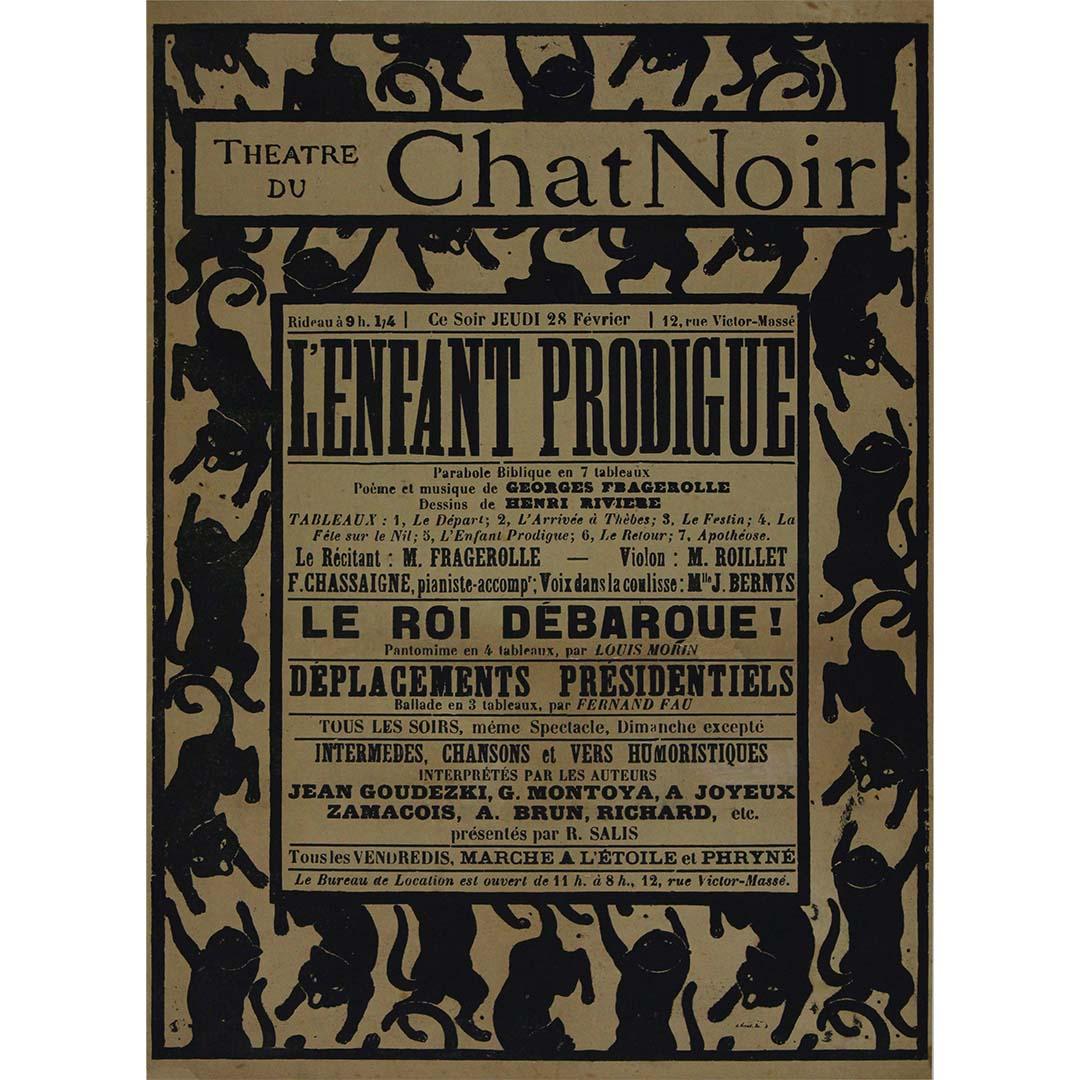 Original poster by Henri Rivière Le théâtre du chat noir l'enfant prodigue - Print by Henri Riviere