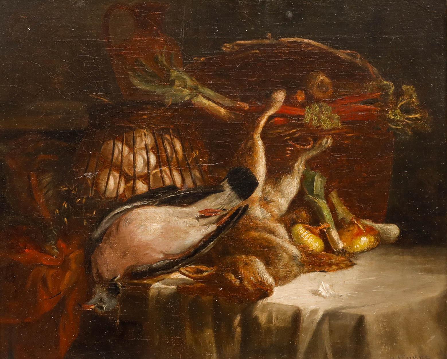 Henri Robbe (1807-1899) - Late 19th Century Oil, Still Life of Game For Sale 1