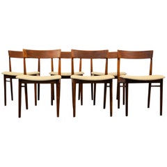 Henri Rosengren Solid Teak Dining Chairs, Set of Six