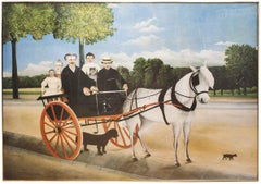 1974 Henri Rousseau 'Promenade a la Campagne' Modernismo Multicolore Francia Offset