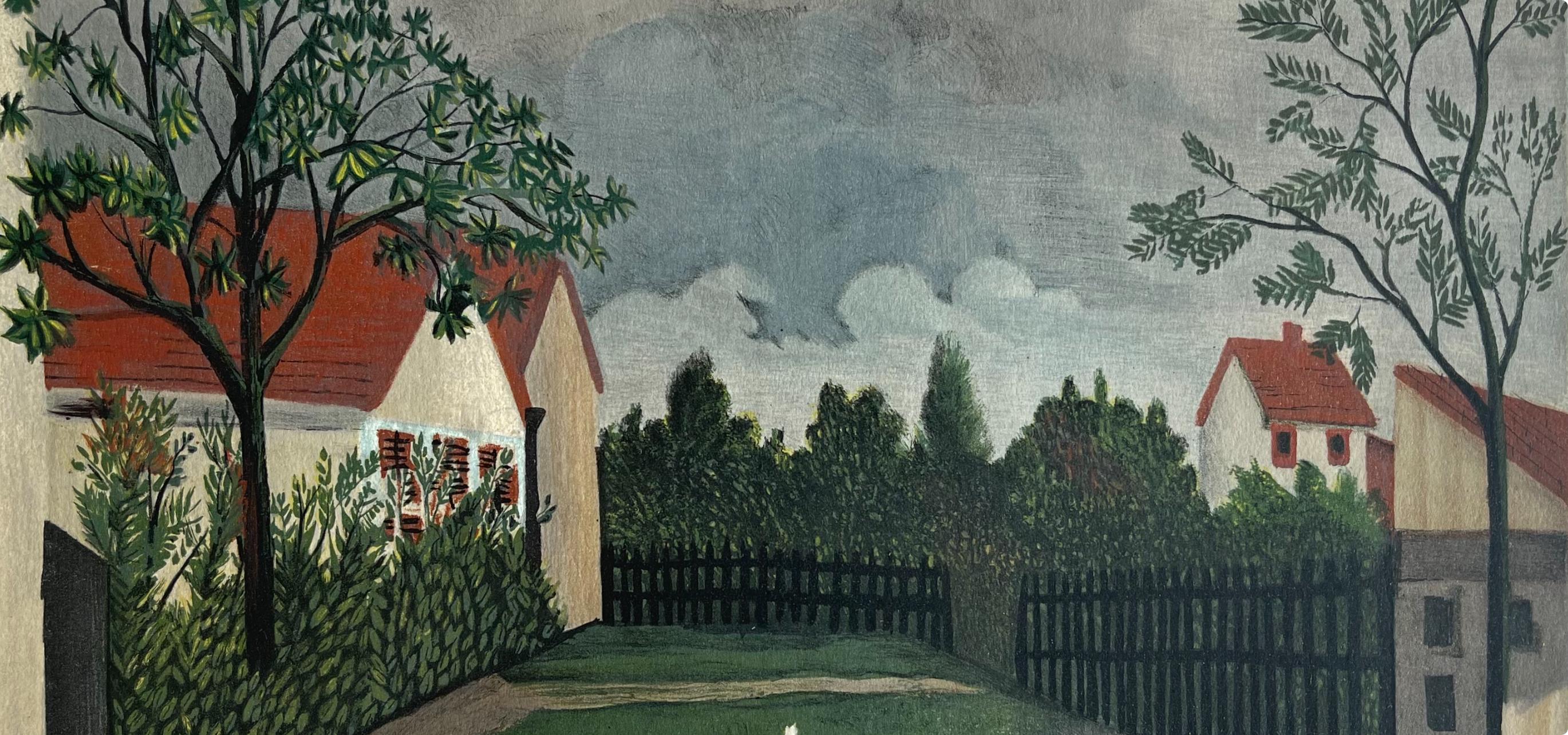 Rousseau, La Rue, Derrière le miroir (d'après) - Print de Henri Rousseau