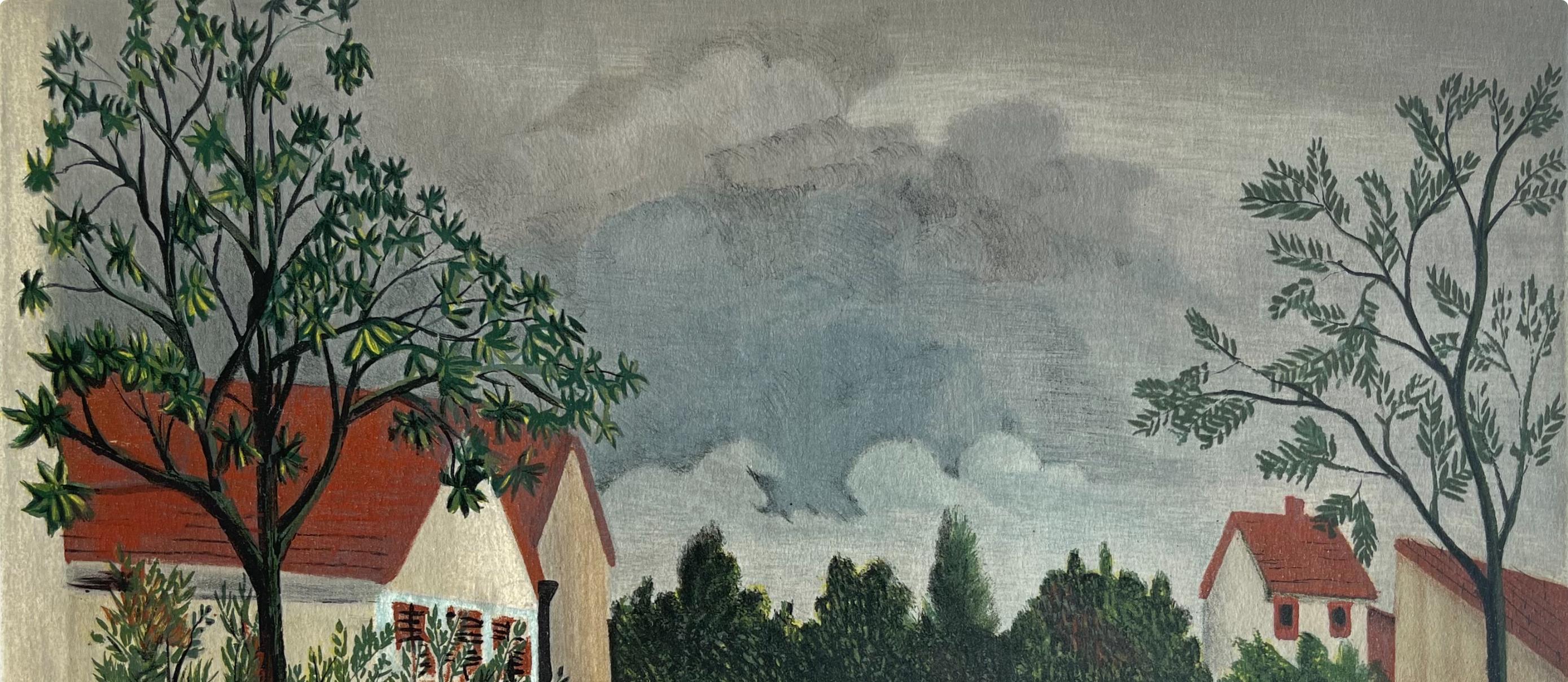 Rousseau, La Rue, Derrière le miroir (d'après) - Gris Figurative Print par Henri Rousseau