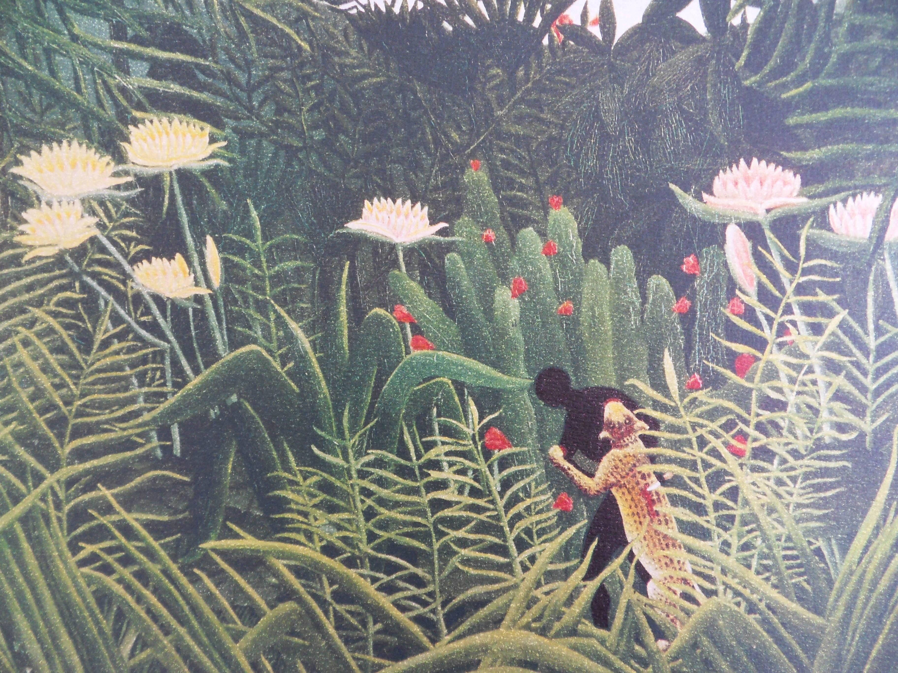 Virgin Forest with Sunset - Lithograph - Limited /300ex - Post-Impressionist Print by Henri Rousseau