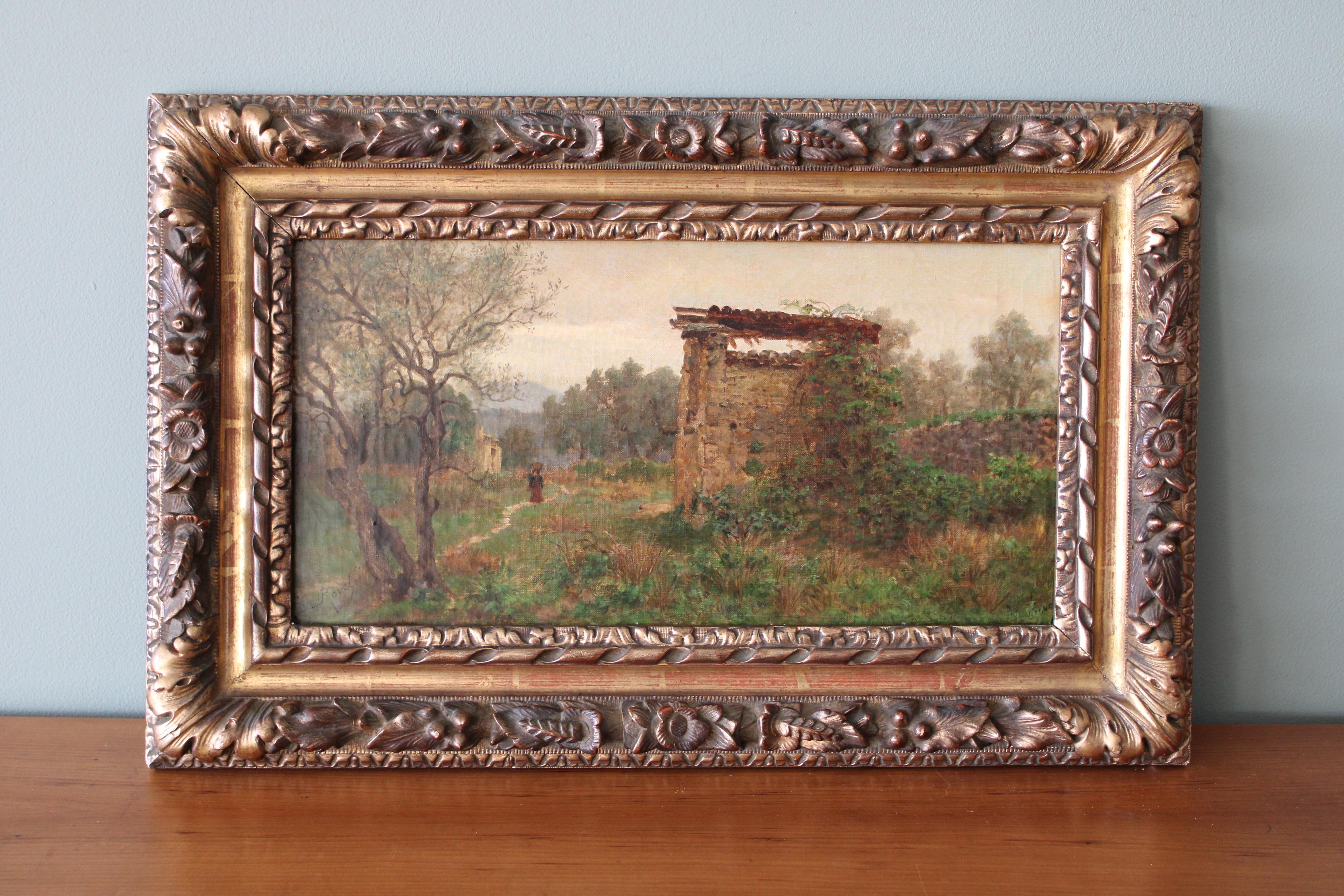 Antique French Barbizon Landscape by Henri Rovel For Sale 2