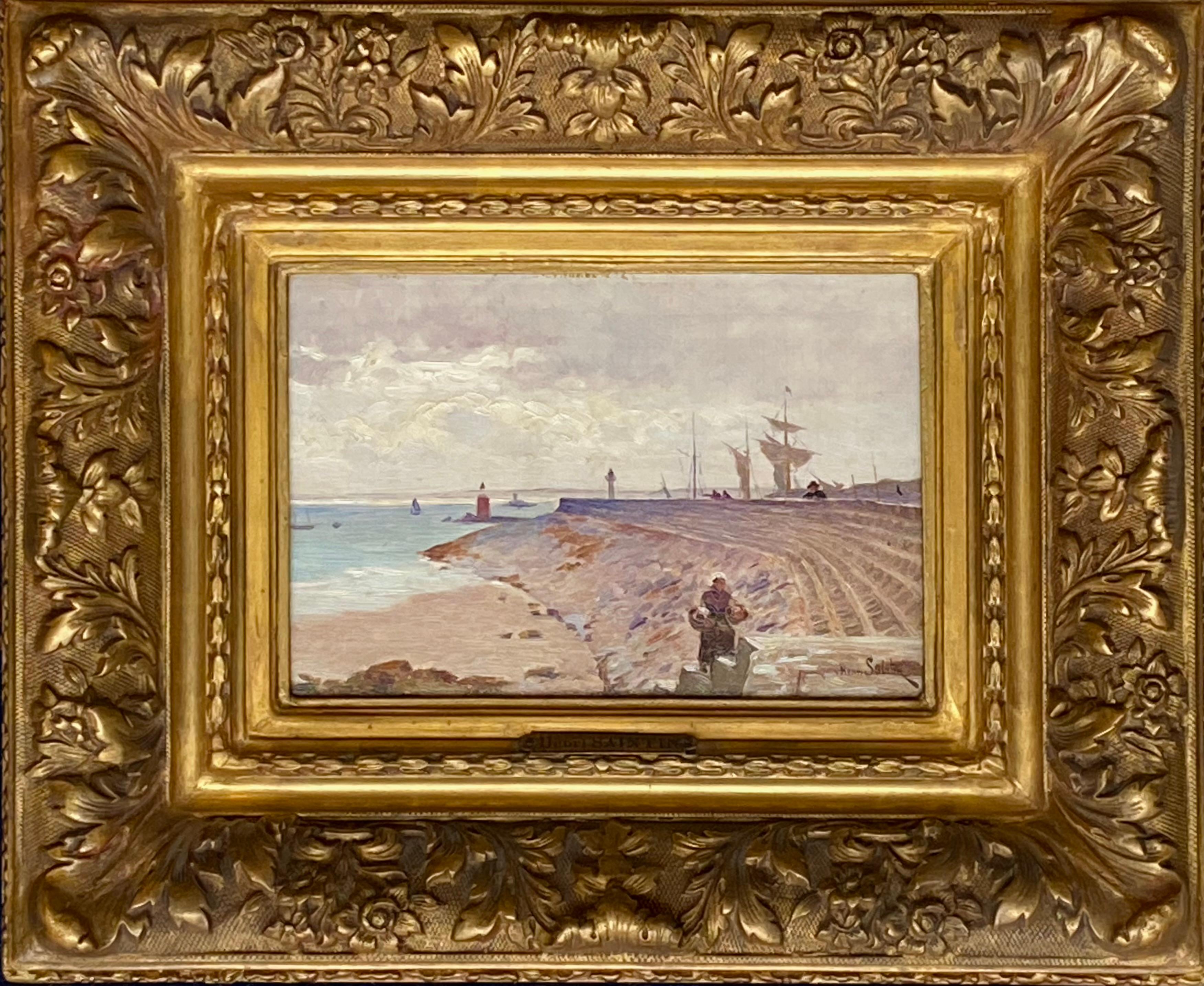 Landscape Painting de Henri Saintin - "La Jetee" (El embarcadero)
