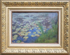 "Nenuphars, étang de villiers, loire inferieure" Oil painting by Henri Saintin