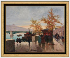 Henri Schaeffer Large Original Oil Painting On Canvas Paris Cityscape Signed Art