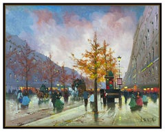 Henri Schaeffer Original Oil Painting On Canvas Paris Cityscape Signed Artwork