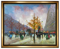 Henri Schaeffer Original Oil Painting On Canvas Paris Cityscape Signed Artwork