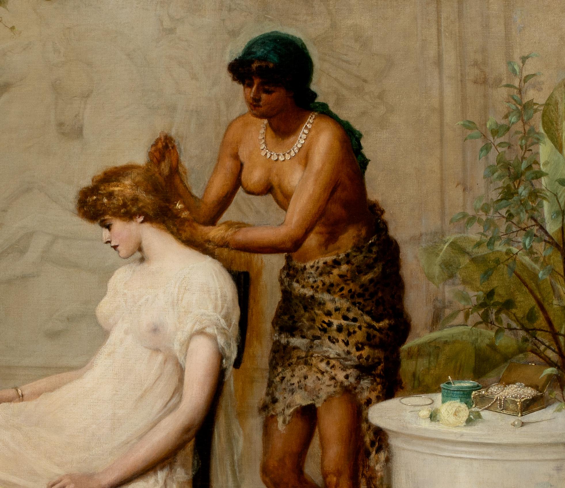 Vanity, daté de 1885  par Henry Thomas SCHAFER (1815-1873), jeune fille et esclave en vente 3