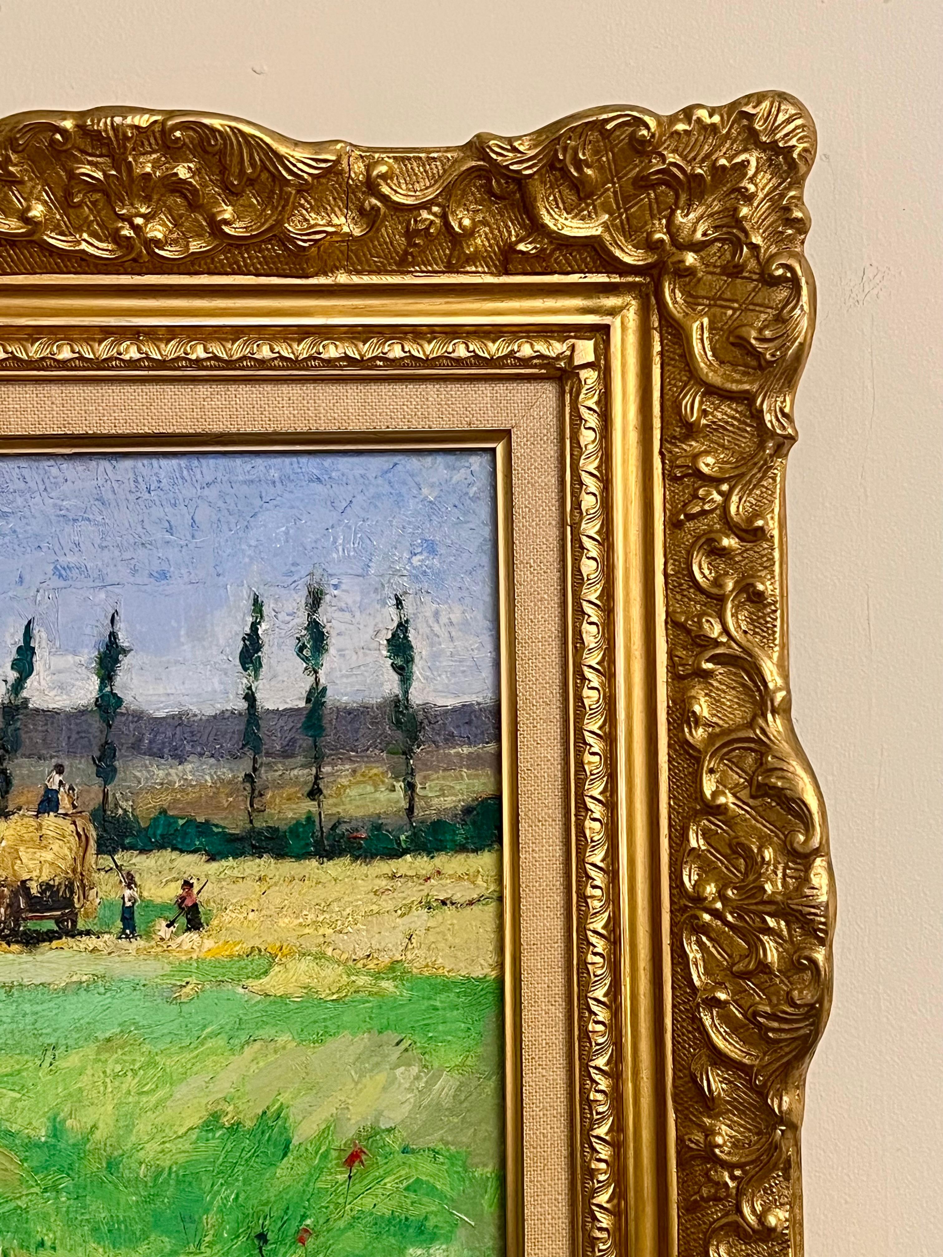 La cosecha
de Henri SCHLUCK (1920-2007, francés)
óleo sobre lienzo firmado, enmarcado en fino bastidor dorado barrido
enmarcado: 15 x 13 pulgadas
lienzo : 9,5 x 7,5 pulgadas
Procedencia: colección privada, Francia
Estado: muy buen estado

Para más