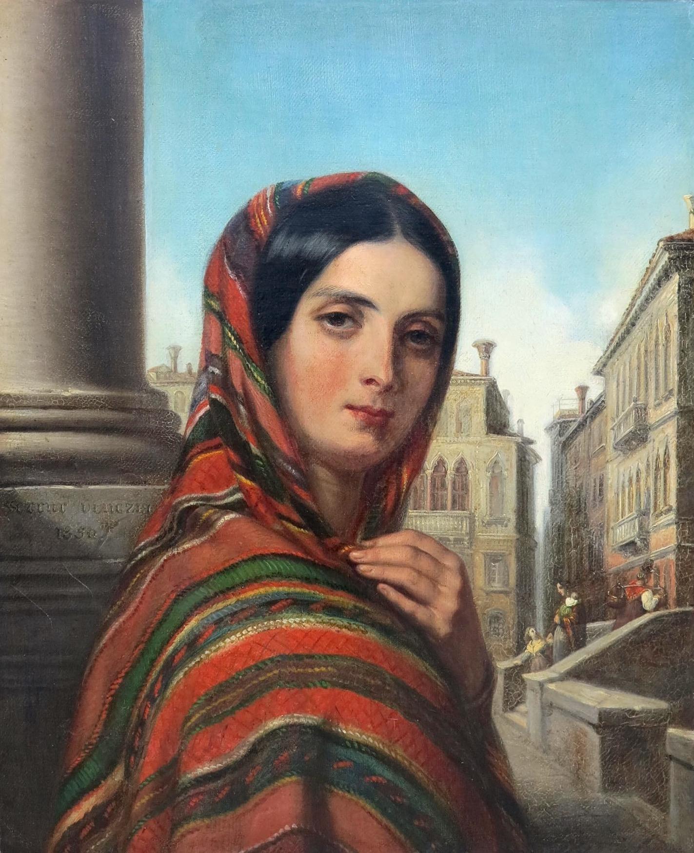 People's woman of Venice, Italy - Painting by Henri SERRUR