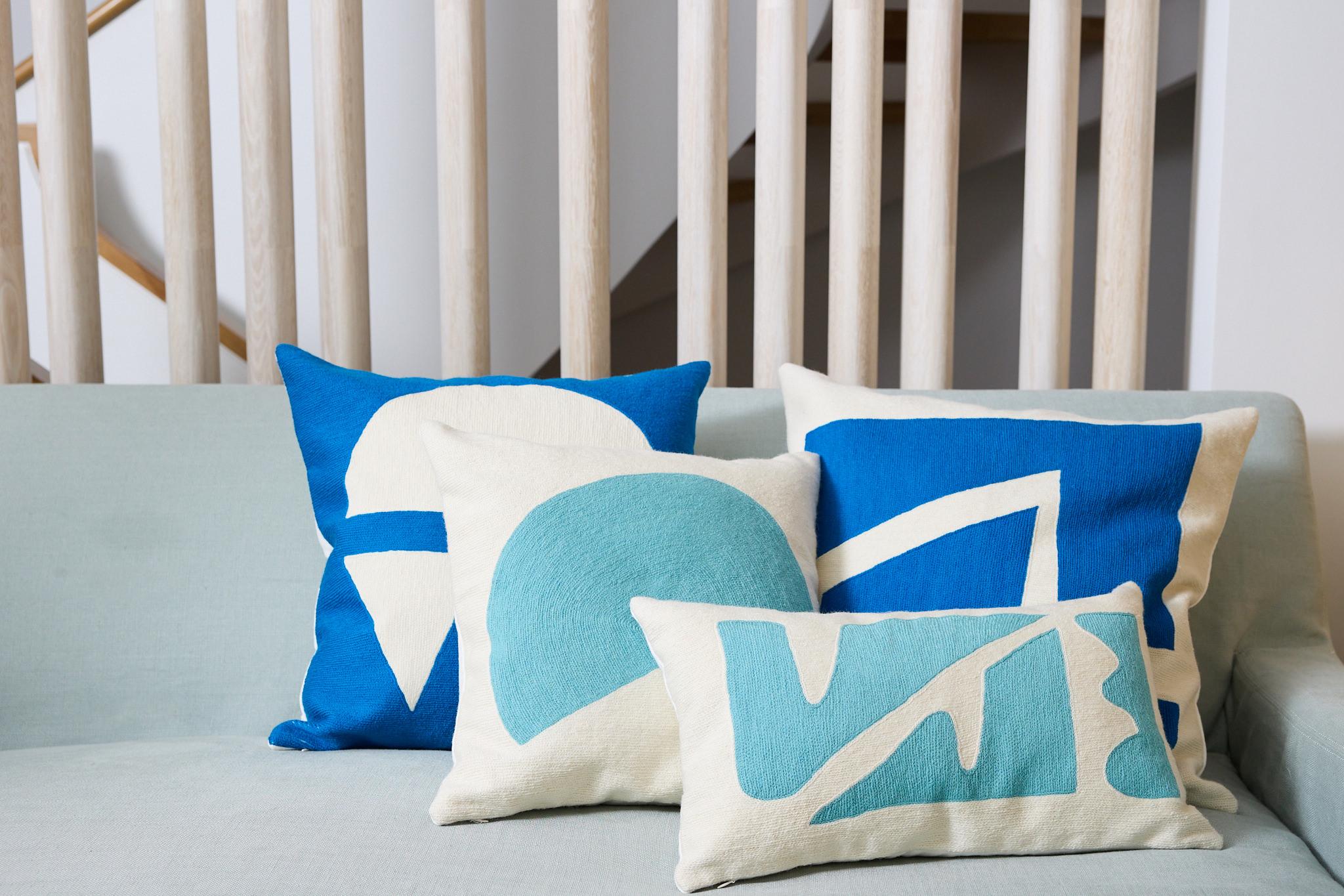 Moderno Cuscino HENRY Shapes - Cielo in vendita