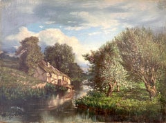 River Cottage 1849/ Barbizon landscape heralding Impressionism Jongkind's friend