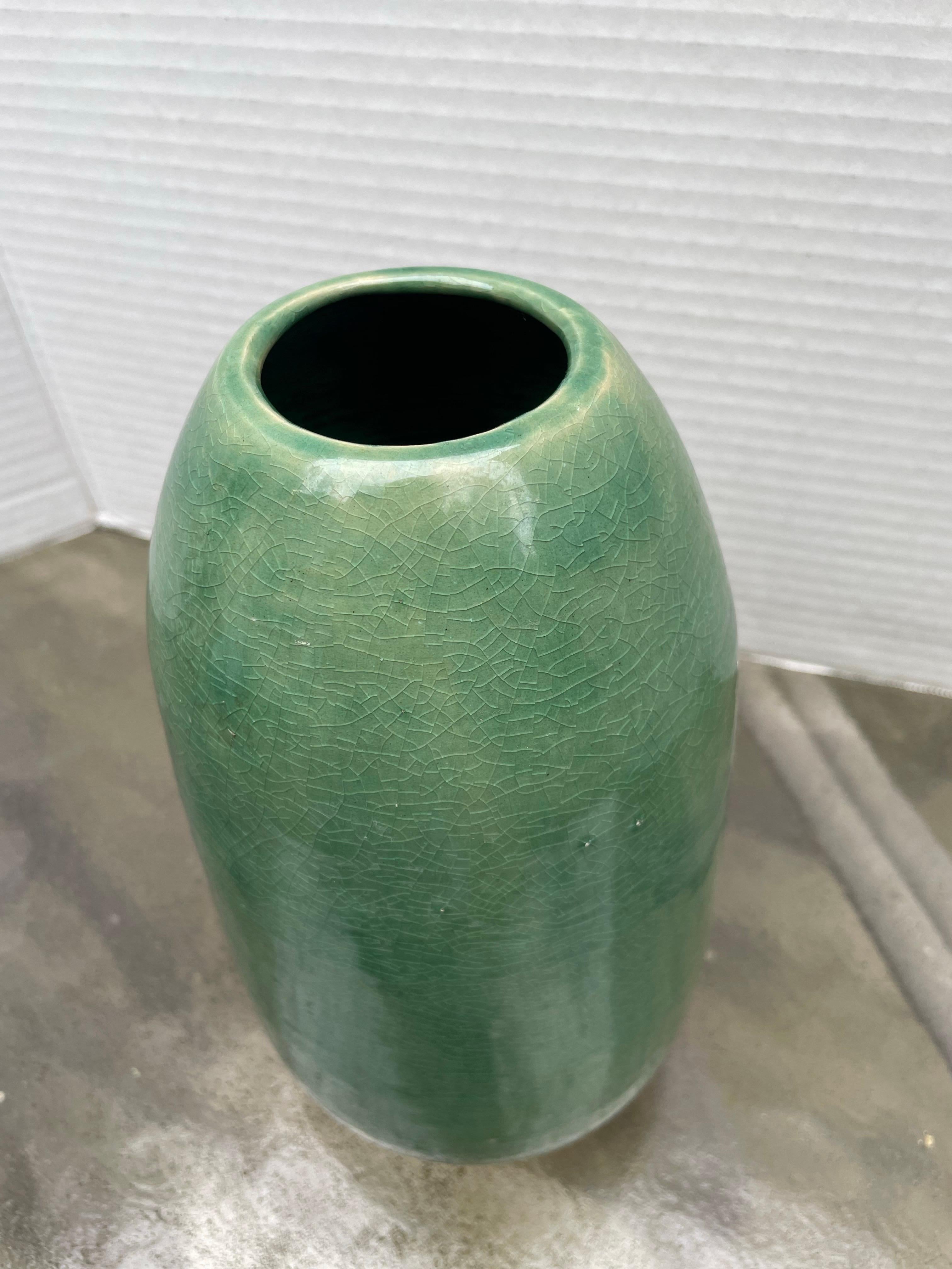 Glazed Henri Simmens 1920's stoneware vase For Sale