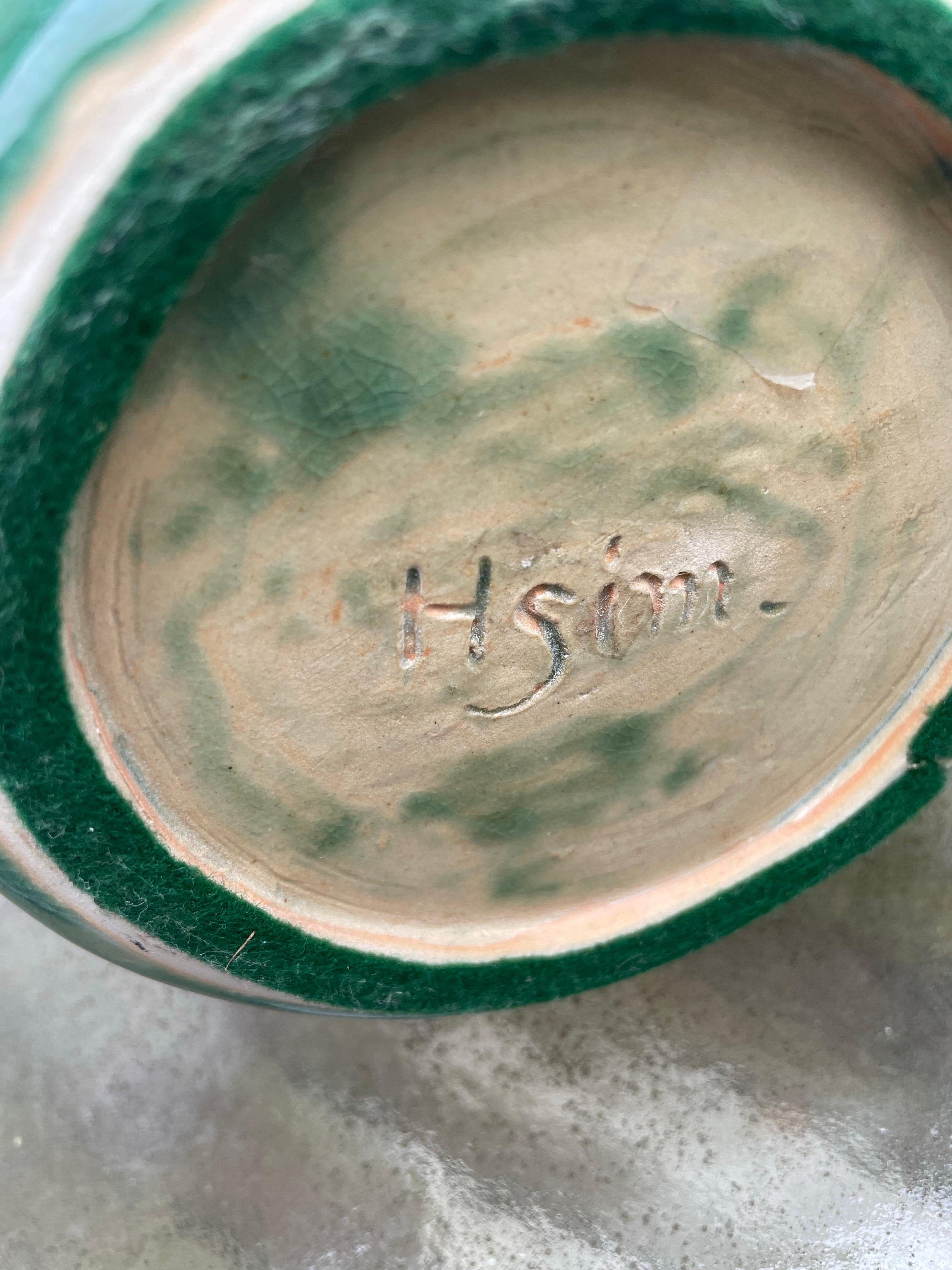 Henri Simmens 1920's stoneware vase In Good Condition For Sale In Winnetka, IL