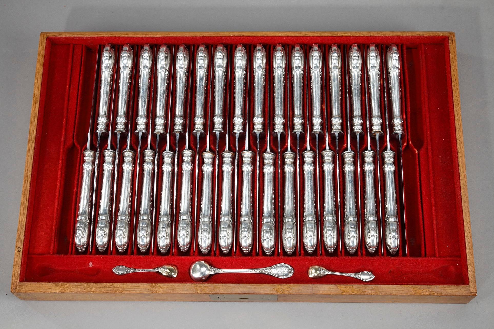 Henri Soufflot Silver Flatware Service, 164 Pieces 4