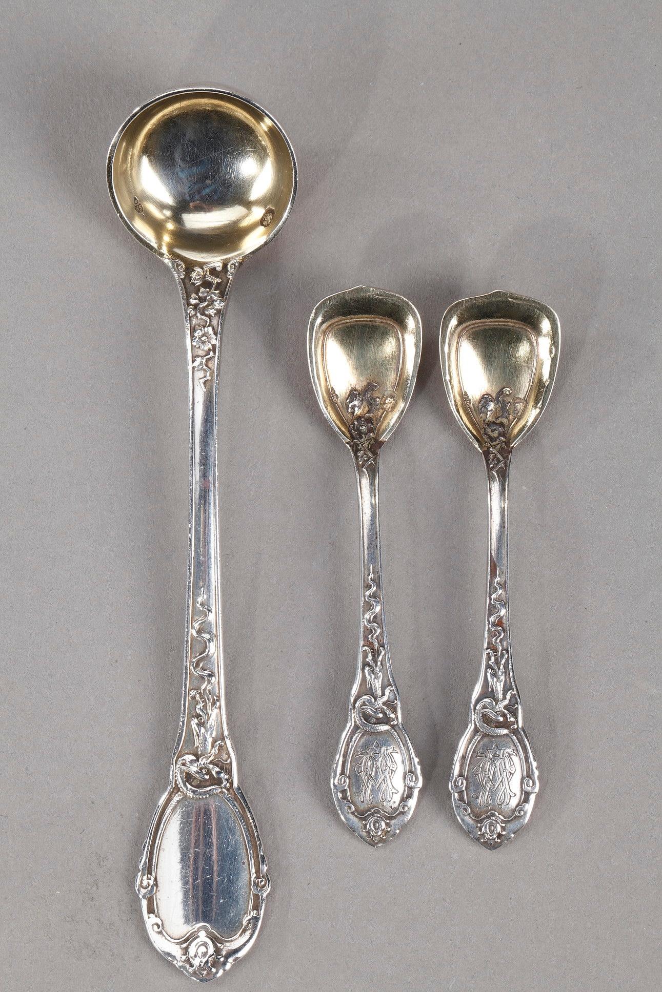 Henri Soufflot Silver Flatware Service, 164 Pieces 5