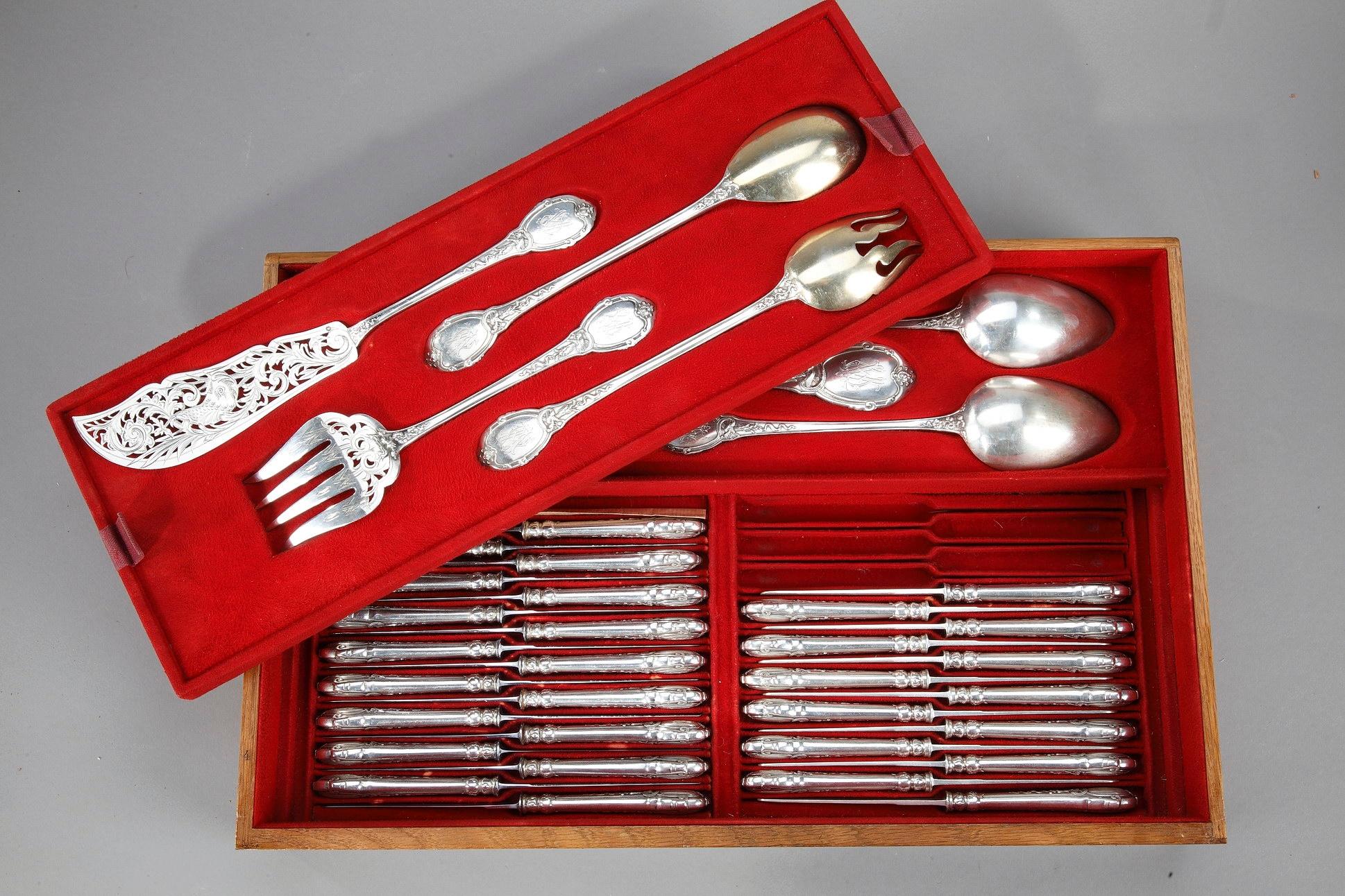 Henri Soufflot Silver Flatware Service, 164 Pieces 10