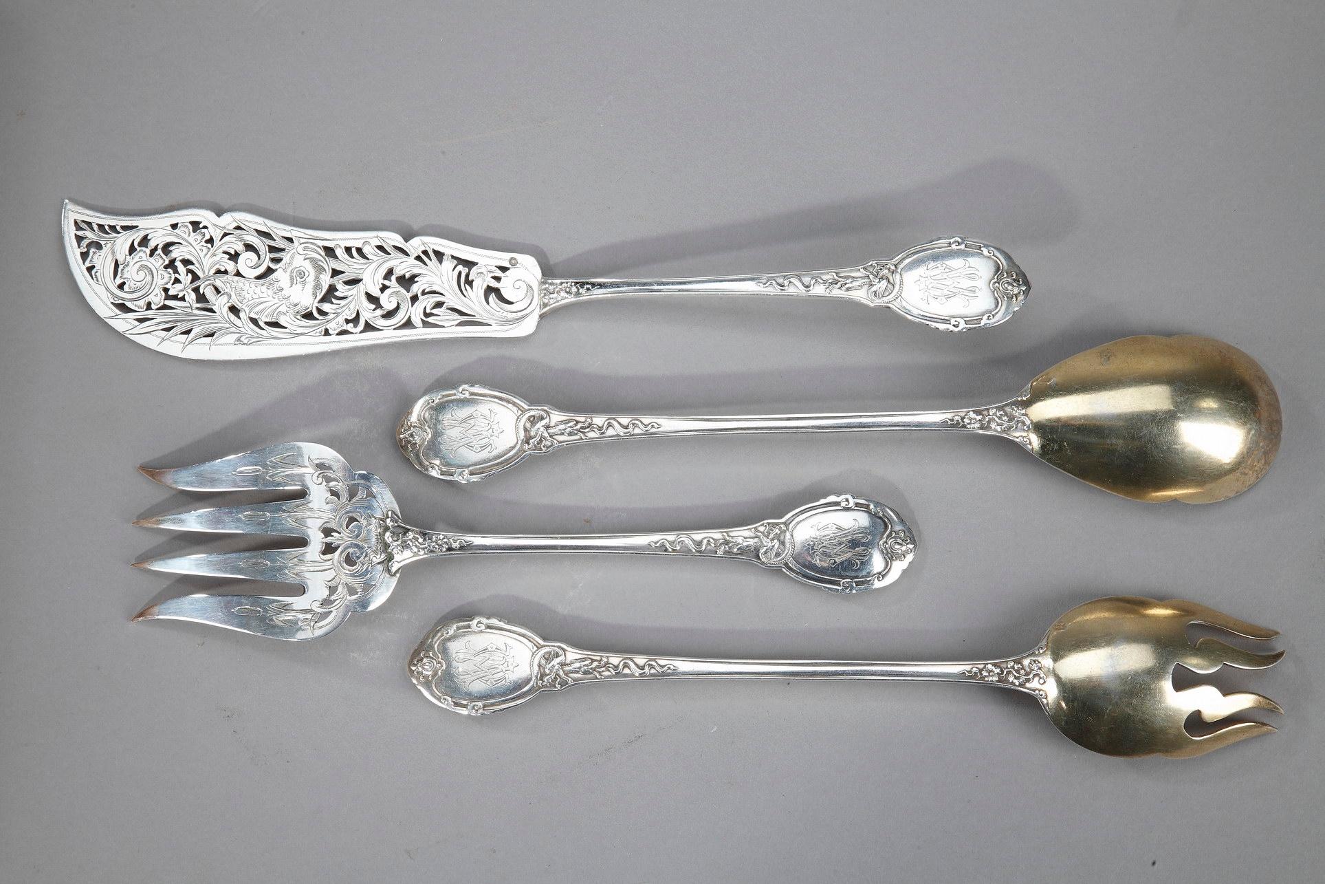 Henri Soufflot Silver Flatware Service, 164 Pieces 11