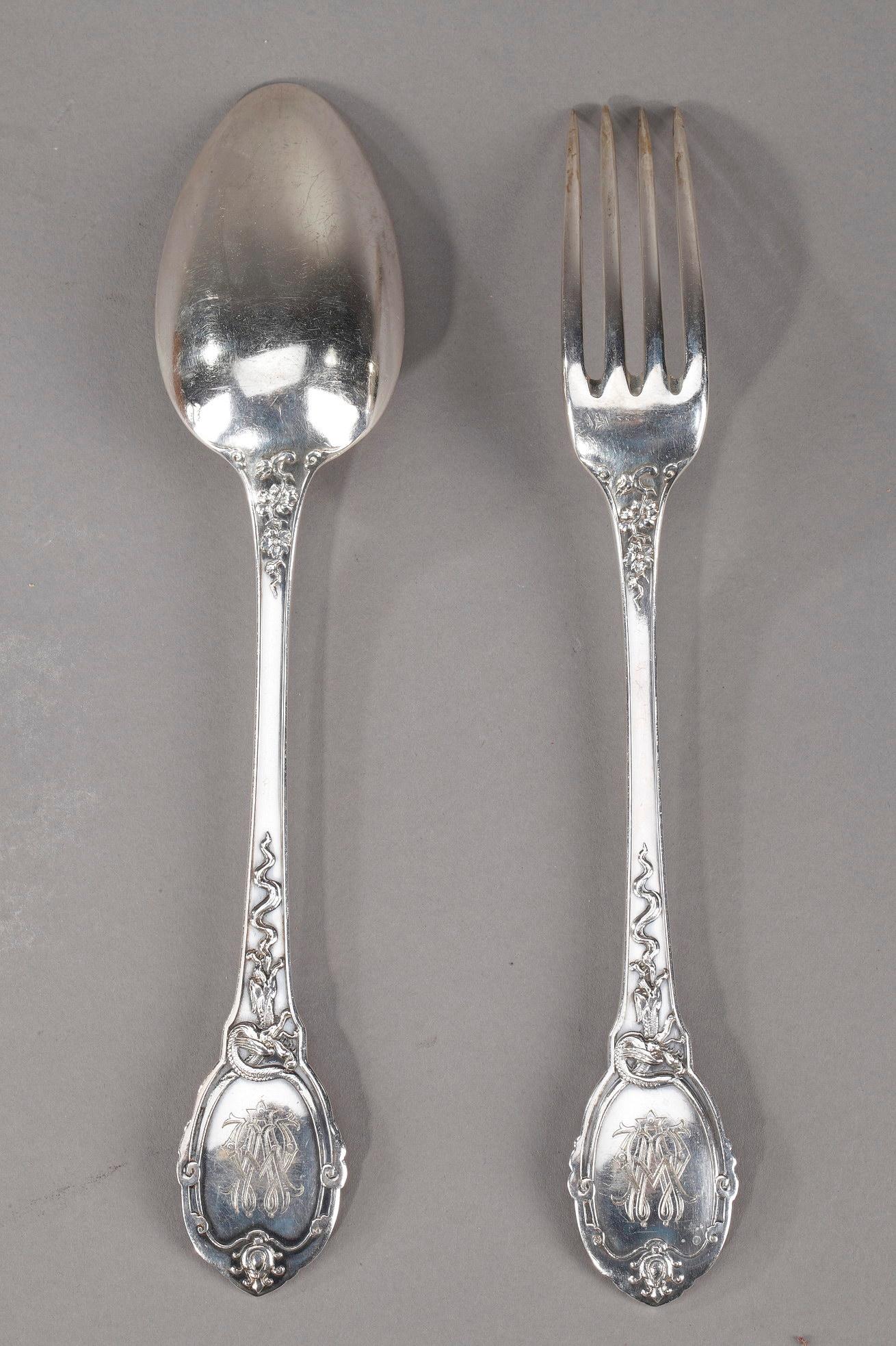 Henri Soufflot Silver Flatware Service, 164 Pieces 1