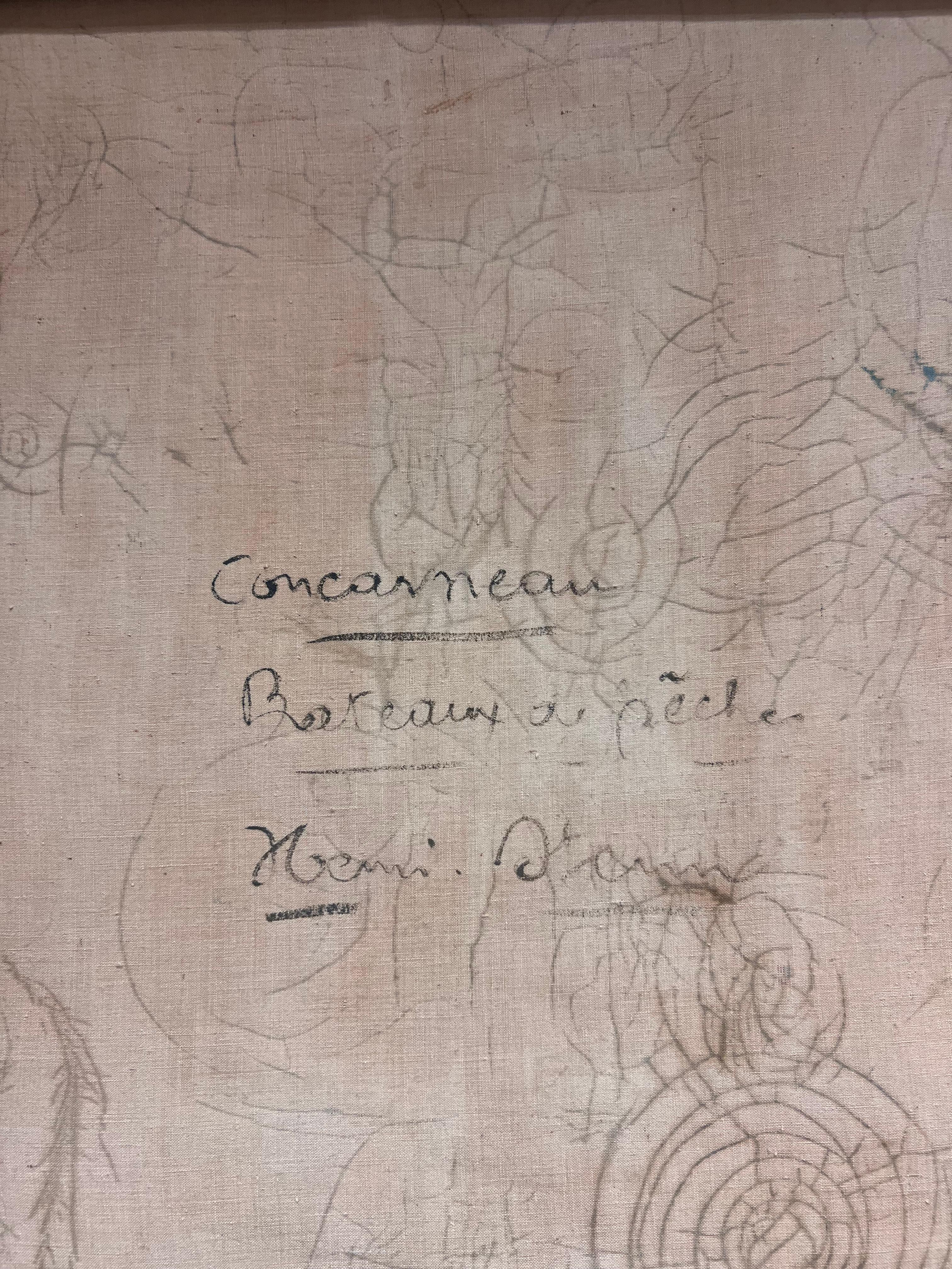 Puerto pesquero de Concarneau Mediados del siglo XX Pintura impresionista francesa firmada 6