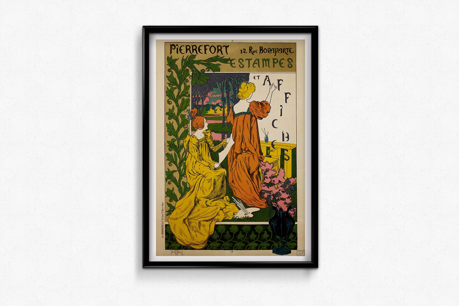 Manifesto originale del 1897 di Henri Thiriet per Pierrefort Estampes et affiches in vendita 1