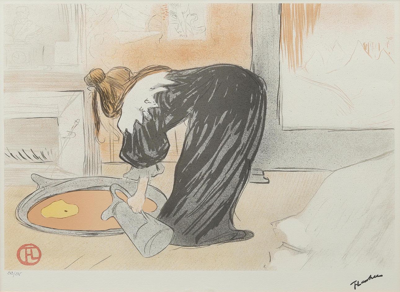 Frau im Wannen (Femme au tub) – Print von Henri Toulouse Lautrec