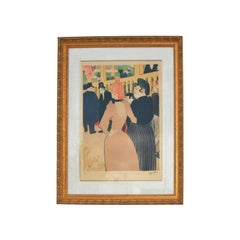 Vintage Henri Toulouse-Lautrec at the Moulin Rouge La Goulue with Her Sister