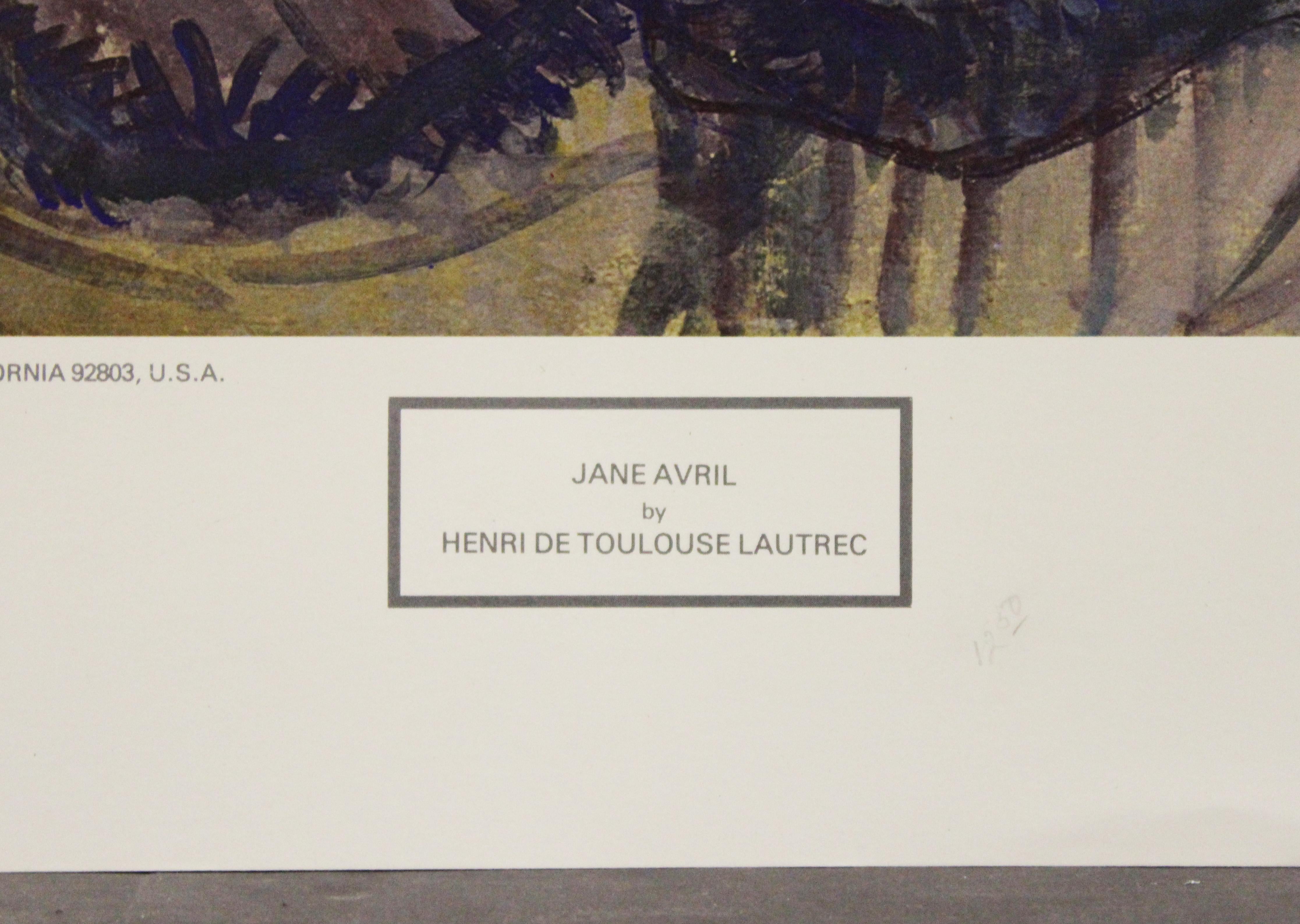 Jane Avril-Poster. Haddad's Fine Art.  – Print von Henri de Toulouse-Lautrec
