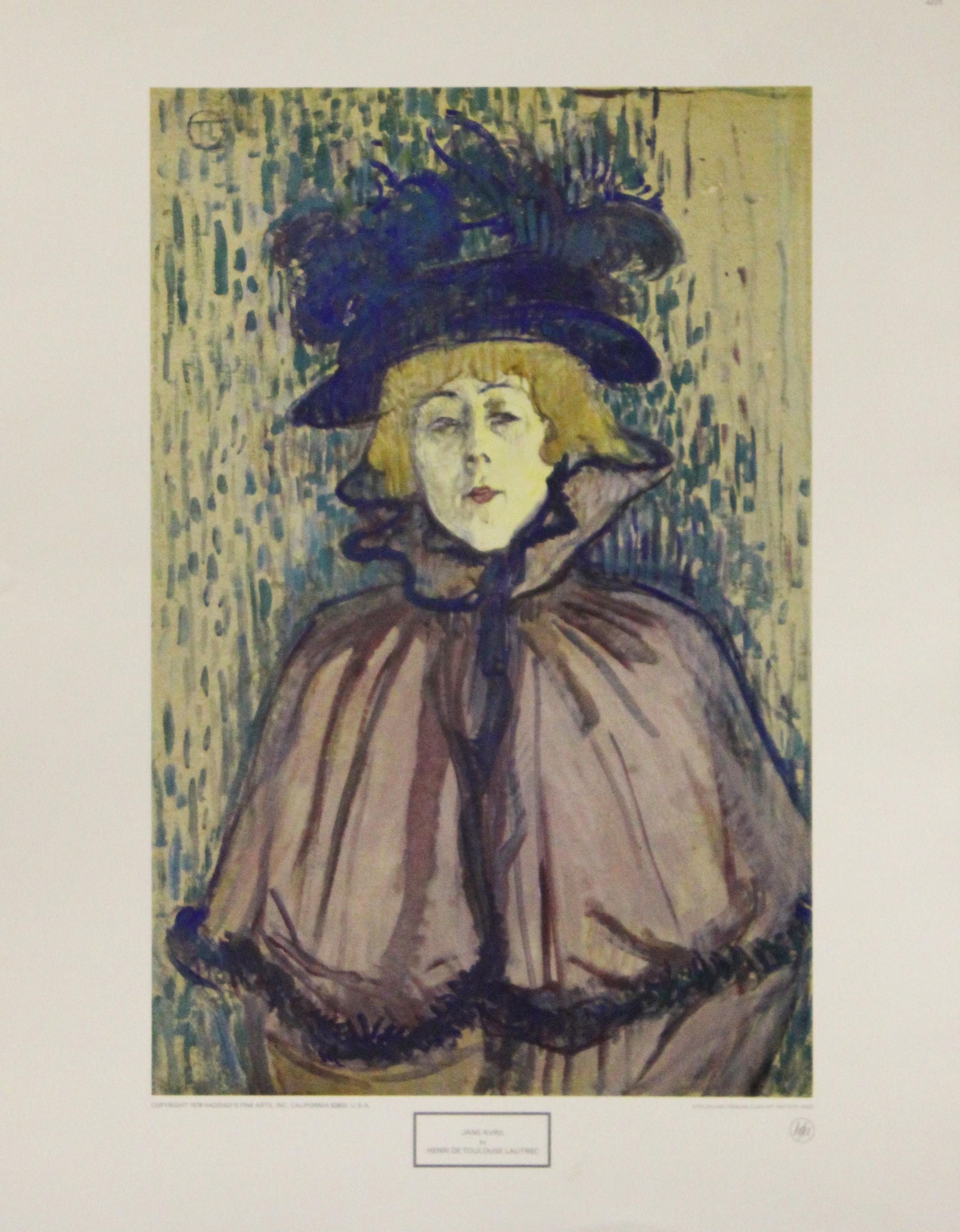 Henri de Toulouse-Lautrec Portrait Print – Jane Avril-Poster. Haddad's Fine Art. 