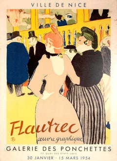 Original Vintage Poster Toulouse Lautrec Exhibition Nice Moulin Rouge La Goulue