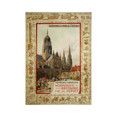 1900 lithographic poster by Henri Toussaint - Normandie Bretagne Ile de Jersey