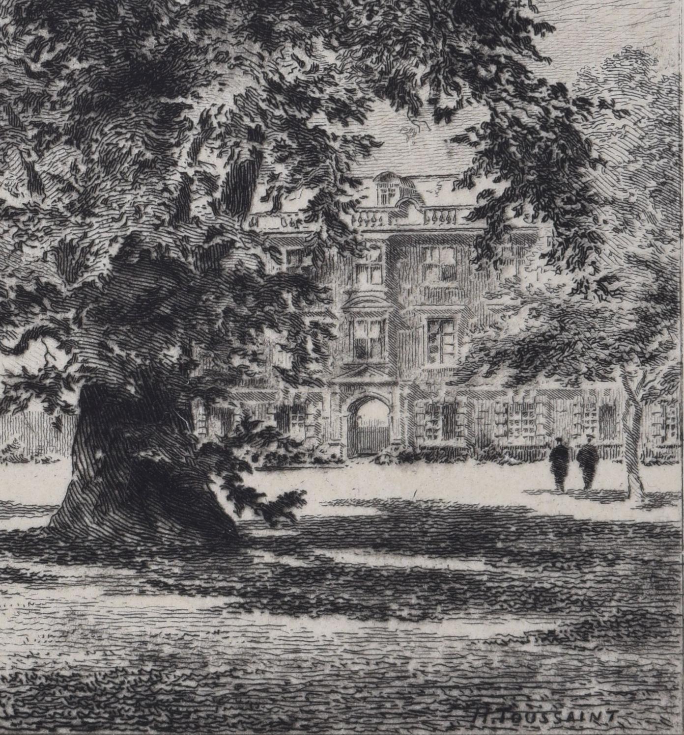 Christ's College, Cambridge etching by Henri Toussaint For Sale 3