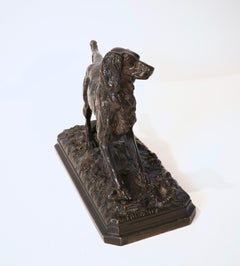 Chien épagneul - Bronze de Henri Trodoux, signé, 19e siècle
