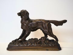 Chien épagneul - Bronze de Henri Trodoux, signé, 19e siècle