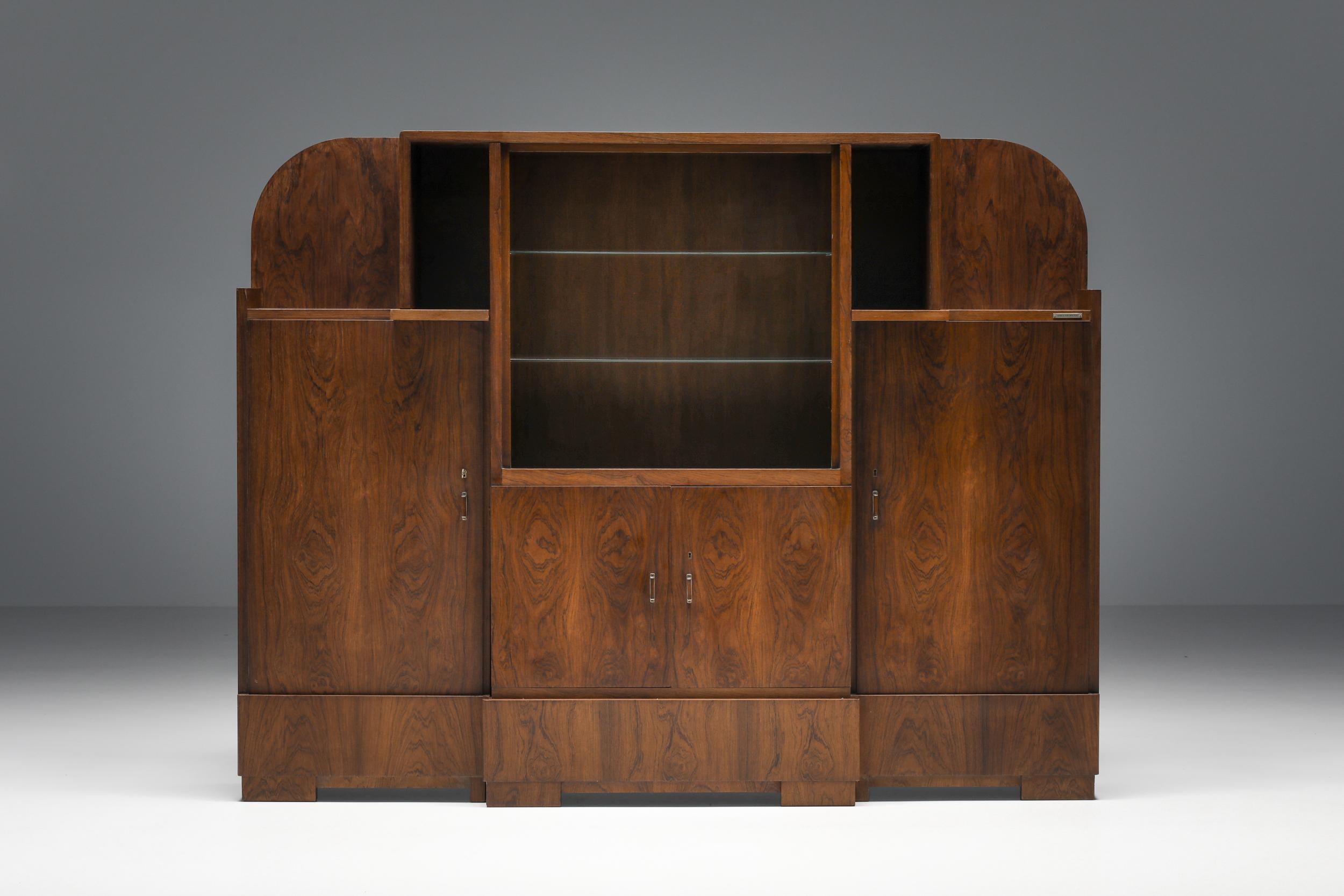 Henry Van De Velde; Art Nouveau; Belgian Design; 1930s; Cabinet; High Board; Wood; Arts and Crafts Movement; Jugendstil, Victor Horta, Paul Hankar; Architecture; Interior Design; Samuel Bing; Charles Verlat; Royal Academy of Fine Arts; Antwerp; Paul