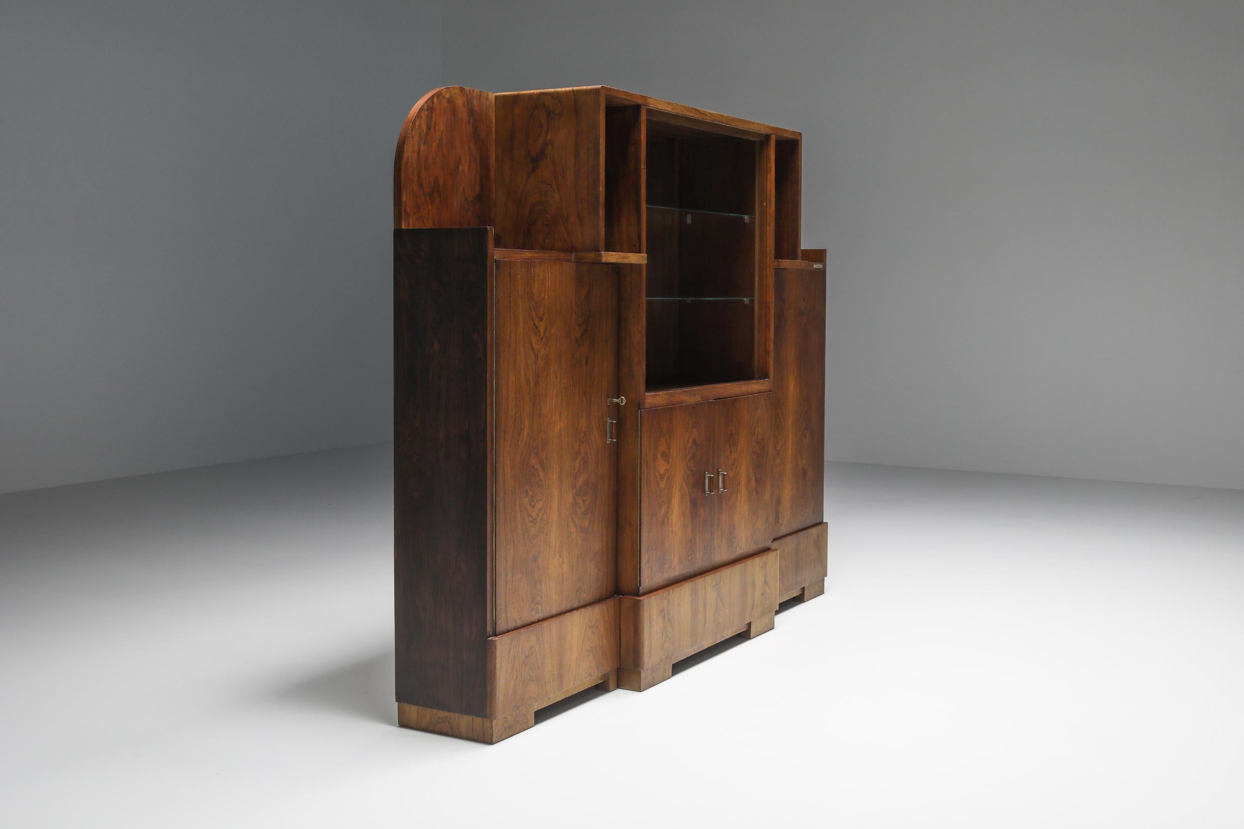 Glass Henri van de Velde, Cabinet, High Board, Art Nouveau, 1930s For Sale